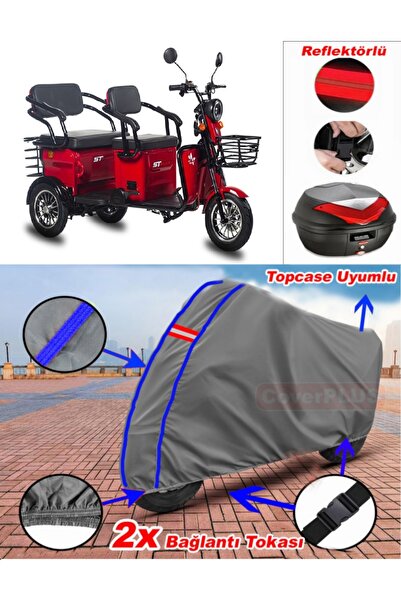 CoverPlus حقيبة خلفية من القماش المشمع Stmax Elite 940 باللون الرمادي مع خياط...