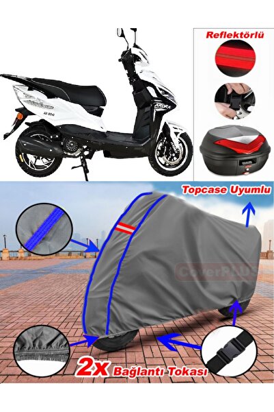 CoverPlus Blue Stitched Gray Arora Verano Ar 50-9 Tarpaulin Topcase Rear Bag ...