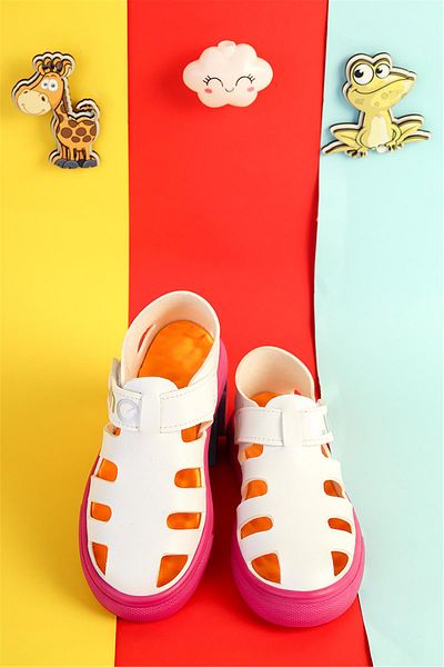 Moda Lime Unisex Velcro Talpă flexibilă Ortopedică completă Durabilă Mucegai lată Sandale sport pentru copii Papuci