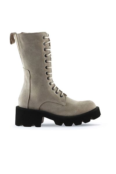 Bueno Shoes Γυναικείες μπότες μπεζ σουέντ - 01wt1702 Μοντέλο παπούτσια με τακούνι