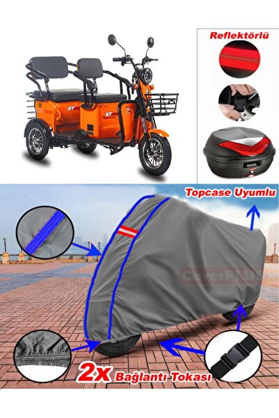 CoverPlus Blue Stitched Gray Stmax Elite 960 Tarpaulin Topcase Rear Bag Compa...