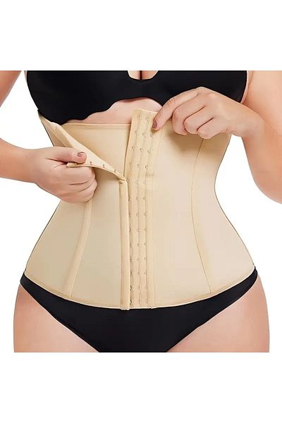 MİSTİRİK Fogliano Model Waist Support Firming 3 Stage Strapless Latex Corset Skin Color