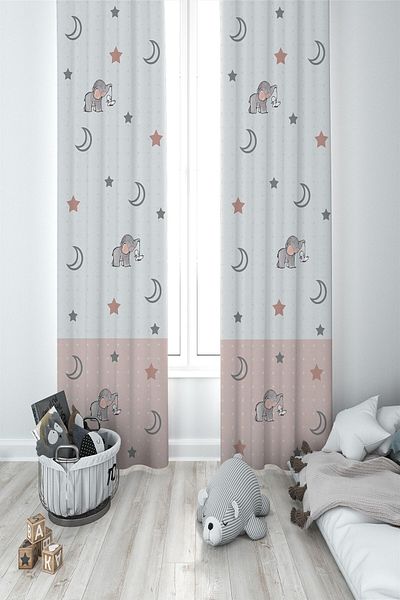 Talia Home Children's Room Baby Room Background Curtain 2 Wings Tla-020