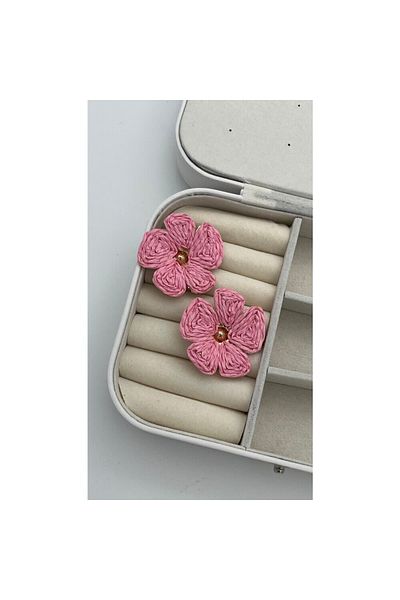 ParlaTakıAksesuar Wicker Flower Earrings