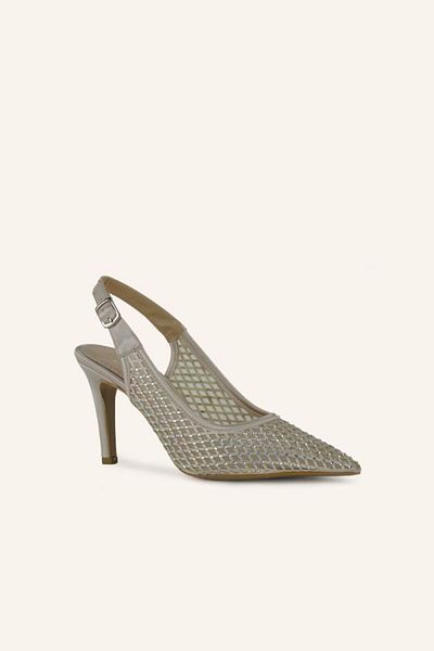 MARCATELLI Champagne Satin Enamel Heeled Shoes