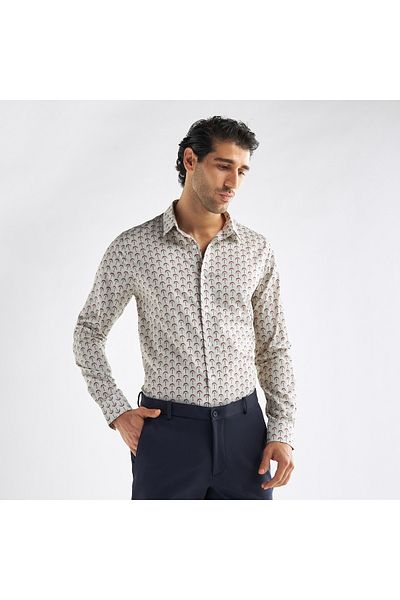 FAV Regular Fit All-Over Print Shirt with Long Sleeves
