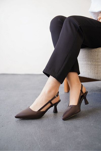 GOFFSHOES Дамски обувки на висок ток Erica - кафяви, кожени