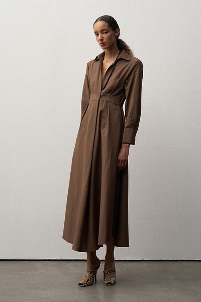 mathilda store Γυναικείο Καφέ Φόρεμα Miha Maxi