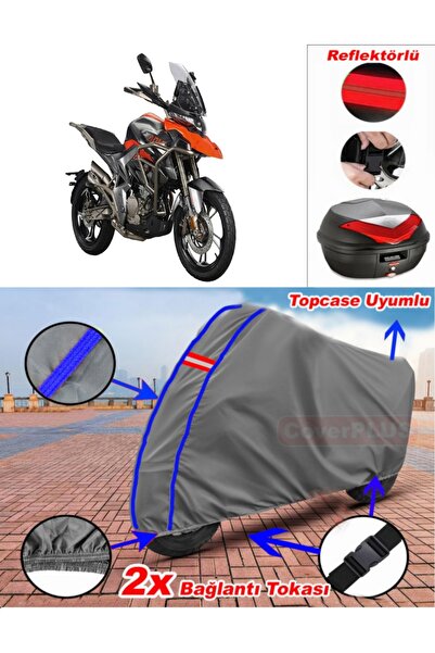 CoverPlus أزرق مخيط رمادي Zontes 310 T قماش القنب Topcase الخلفي حقيبة متوافق...