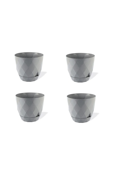 Asil Konsept 4 Adet 1,3 lt Orta Boy Baklava Desenli Sert Plastik Sabit Tabakl...