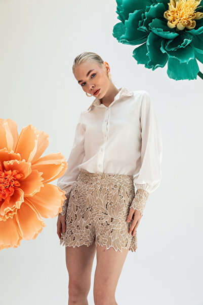 TUSSMADE Bej Fisto Şort