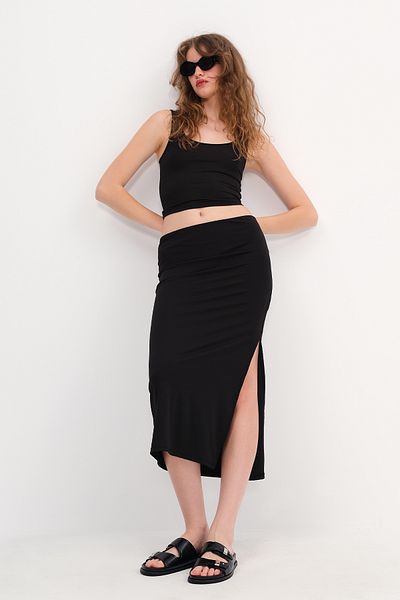 Addax Slit Midi Skirt E0334
