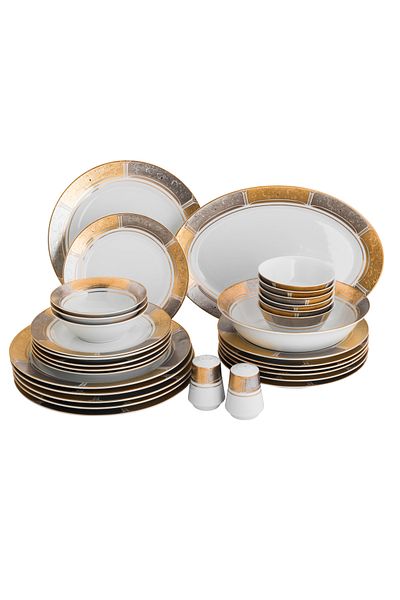 HIC Richvine 32-Piece Porcelain Dinner Set for 6 People