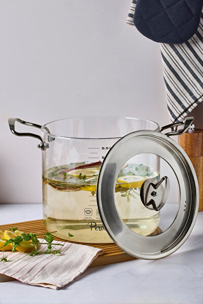 Perotti Logan Silver Covered 5.5 L Glass Pot 20X20 cm
