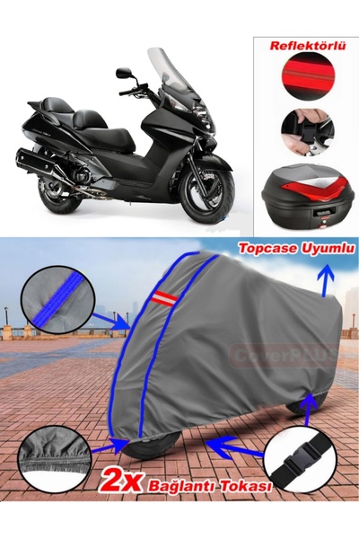 CoverPlus Blue Stitched Gray for Honda Fjs 600 Silverwing Abs Tarpaulin Topca...