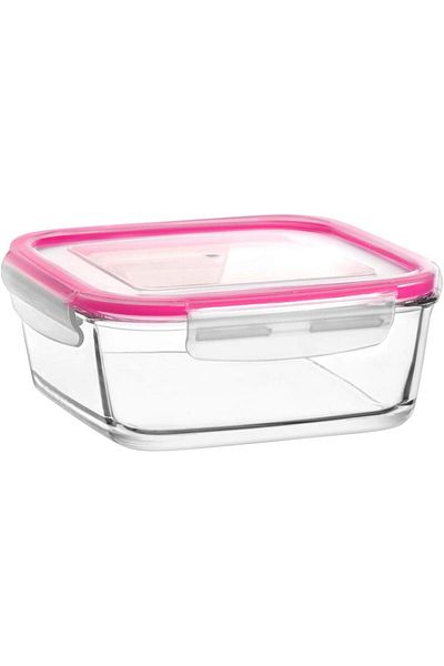 STOREMAX Bystoreby Fresco Large Single Glass Storage Container, Pink Newdesing 646268