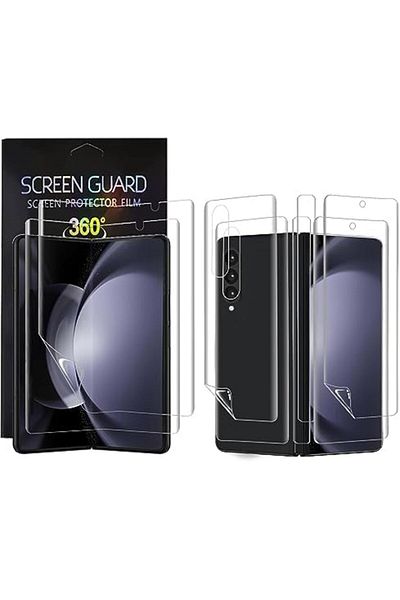 Generic NEW Galaxy Z Fold 5 Screen Protector, [2SET 8PCS] HD Full Covered Outer + Inner Screen TPU Soft Film