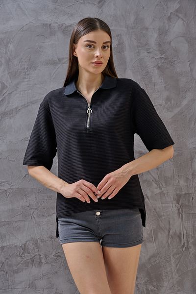 SHUGAA Women Polo Neck Short Sleeve Cotton T-Shirt