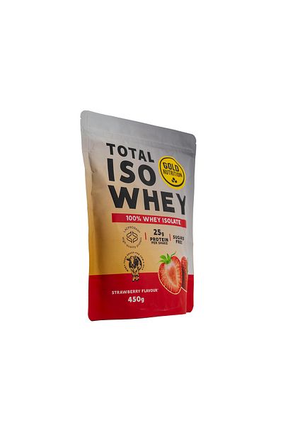 GOLDNUTRITION Pudra proteica izolat, GoldNutrition, Total Iso Whey, capsuni, 450g