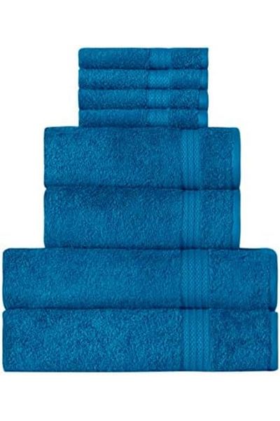 STOREMAX Lvnmblya Plum Madame D'Or Paris, Luxury 2 Bath Towels, 2 Hand Towels and 4 Kitchen Towels, Ring P