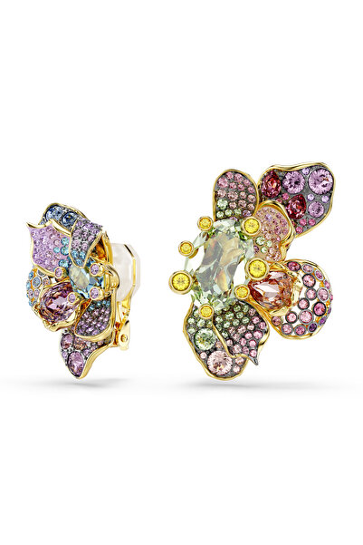 Swarovski Idyllia Klipsli Küpeler, Asimetrik tasarım, Karışık kesimler, Pavé,...