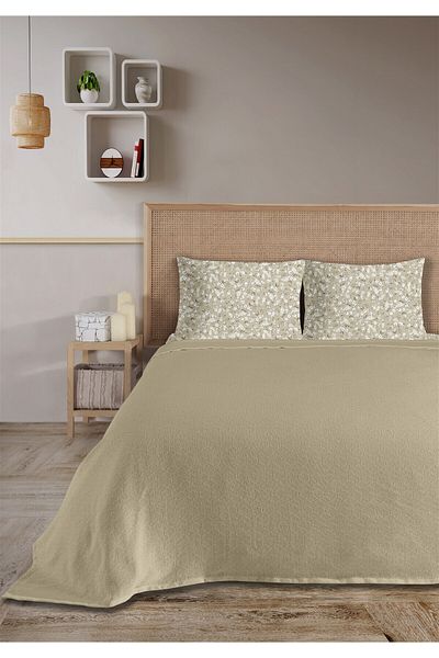 Evim 100% Cotton Olivia Beige Single Pique Set 160 X 230 cm