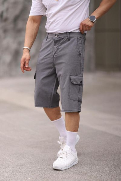 comstar Men's Slim Fit Cargo Pocket Capri Shorts