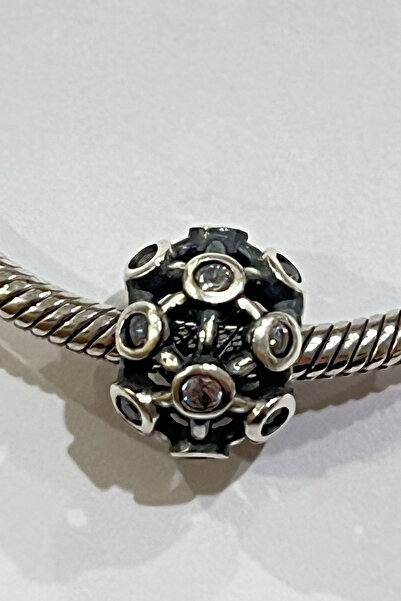 Fubena Yerli Üretim Yuvarlak Taşlı Gümüş Charm