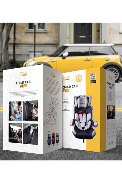 Denx مقعد وكرسي سيارة محمول للأطفال مبطن بمادة ناعمة بحزام بخمس نقاط تثبيت بتصميم مريح