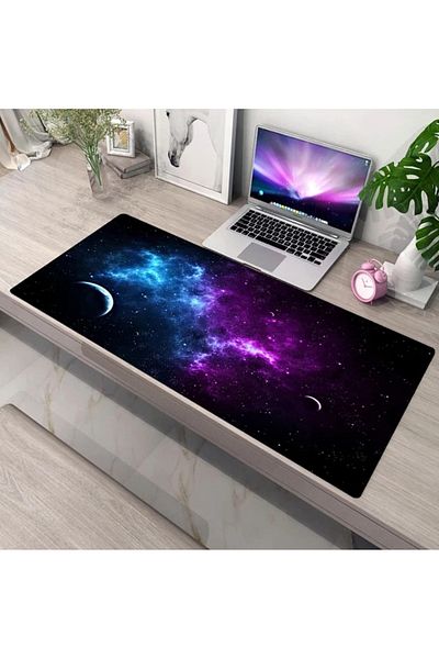 zola Gaming Mousepad, non-slip, rubberized, Galaxy moon, 90 x 40 cm