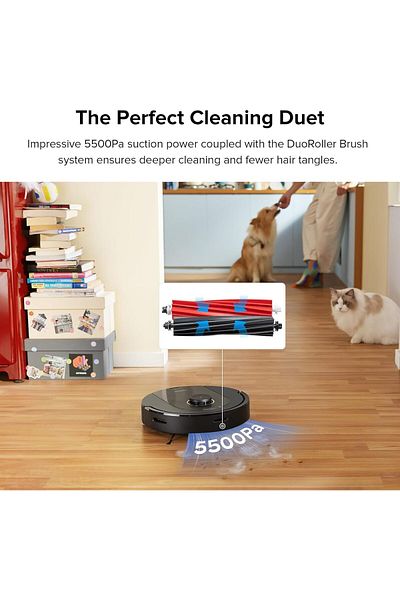 Roborock Q5 Pro Robot Vacuum and Mop Combo, 5500Pa Suction, DuoRoller Brush, LiDAR Navigation