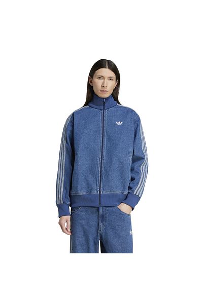 adidas Jachetă de jeans albastră pentru bărbați Adicolor Firebird (JC6233)