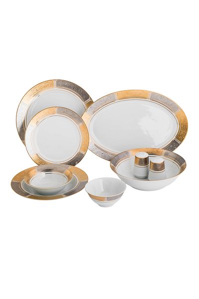 HIC Richvine 32-Piece Porcelain Dinner Set for 6 People