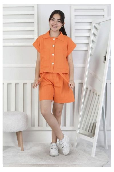 My Kids Wear Linen Girl's Bottom and Top Set
