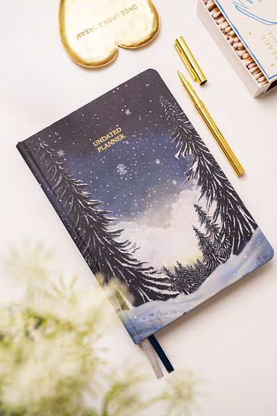 Matt Notebook Ediție Premium A5 15x21 cm Planificator fără timp imprimat pe in Agenda Silent Night