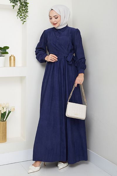 InStyle Σταυρός δεμένος μπλε ναυτικό φόρεμα