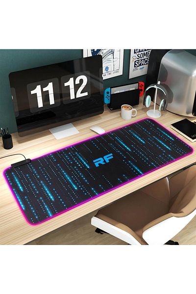 zola Gaming mousepad, anti-slip, rubberized, LED lighting, 80x30 cm, pattern with numbers
