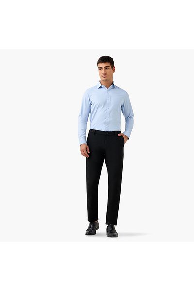 FAV Regular Fit Textured Shirt with Collar and Long Sleeves