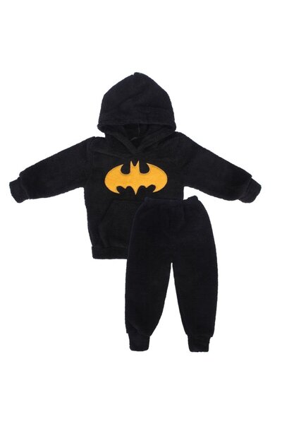 bebegen Erkek Çocuk Siyah Batman Nakışlı Welsoft 2'li Takım