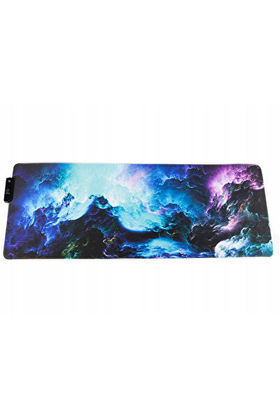 zola Mouse pad, φωτισμός RGB, αντιολισθητικό, επενδυμένο με καουτσούκ για παιχνίδια, κυματιστό μοτίβο, 80x30 cm