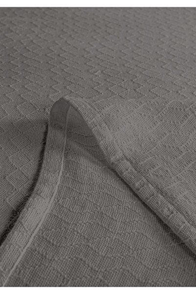 Evim 100% Cotton Olivia Anthracite Double Pique Set 200 X 230 cm