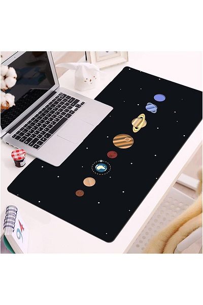 zola Mouse pad, rubberized for gaming, anti-slip, galaxy pattern, 90 x 40 cm, black