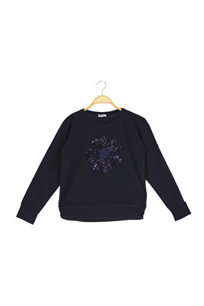 CRASSİ Μπλούζα για κορίτσια με πέτρες παγιέτες λουλούδι με τύπωμα