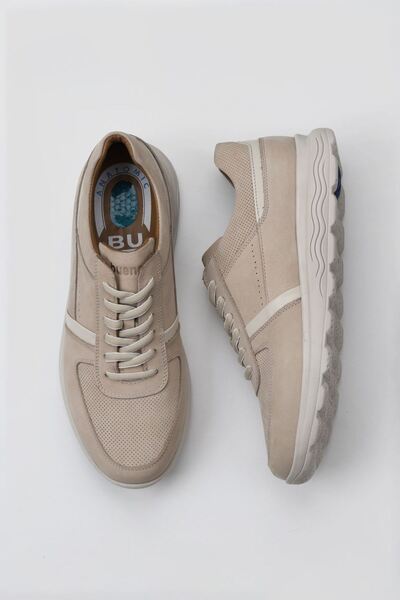 Bueno Shoes Ανδρικά καθημερινά μπεζ παπούτσια Nubuck - 07m1442f603