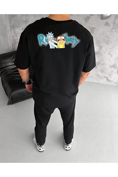 COTTONLAB Μπλουζάκι Unisex Crew Neck Printed Oversize - Μαύρο