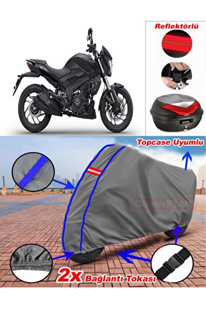 CoverPlus أزرق مخيط رمادي Bajaj Dominar 400 UG قماش القنب Topcase الخلفي حقيب...