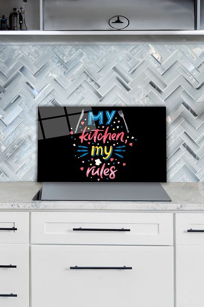 Vosevu واقي خلفي للموقد الزجاجي من My Kitchen My Rules، مقاوم للحرارة، حماية مدمجة للمطبخ