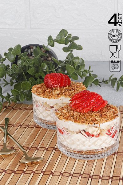 HOMENIVA Agave Glass Bowl Set of 4 220 ml