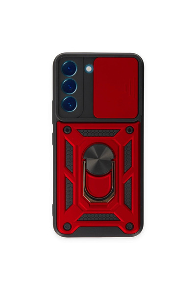 NewFace Samsung Galaxy S24 Case Pars Lens Ring Silicone - Red Gelal