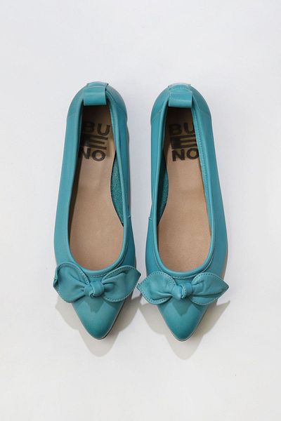 Bueno Shoes Balerini plate damă din piele turcoaz 01wr3118